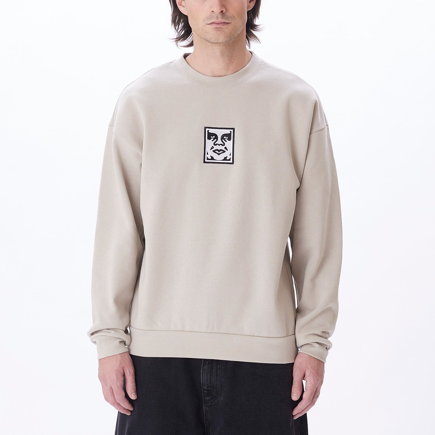 Obey Extra Heavy Crew 2 Jumper - Ash Grey